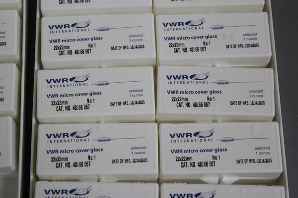 18 NEW VWR 1 OUNCE MICRO COVER GLASS 22X22mm 48366 067