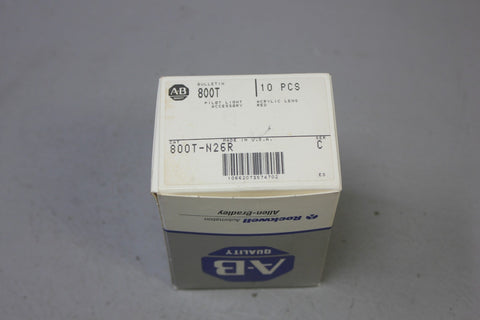 LOT OF 10 NEW ALLEN BRADLEY RED PILOT LIGHT LENSES 800T-N26R SER. C