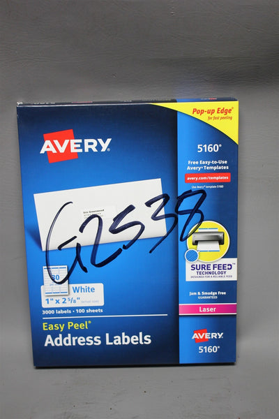 NEW AVERY 3000 EASY PEEL ADDRESS LABELS 5160