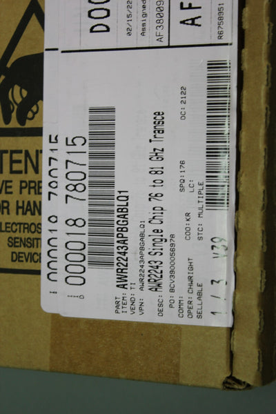 156 NEW TI HI PERF  RF FMCW Transceiver IC CHIP 76GHz to 81GHz AWR2243APBGABLQ1