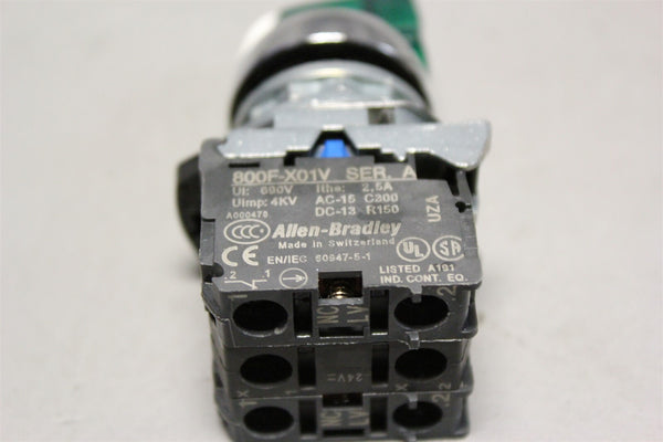 Allen-Bradley ILLUMINATED GREEN 2-POSITION SWITCH 800F-X01V