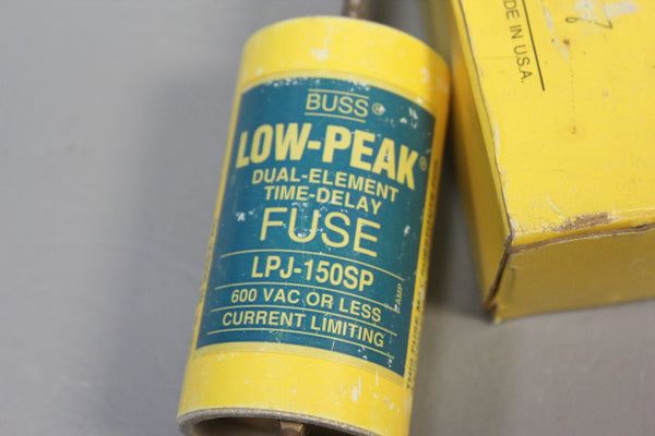 COOPER BUSS DUAL ELEMENT TIME DELAY FUSE 600 VAC LPJ-150SP W/BOX
