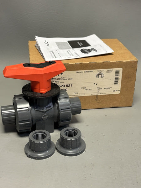 New Georg Fischer 161 523 521 3/8" DN10 PVC-U Metering Ball Valve