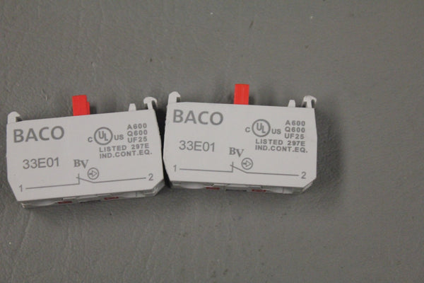LOT OF TWO BACO CONTACT BLOCK 33E01