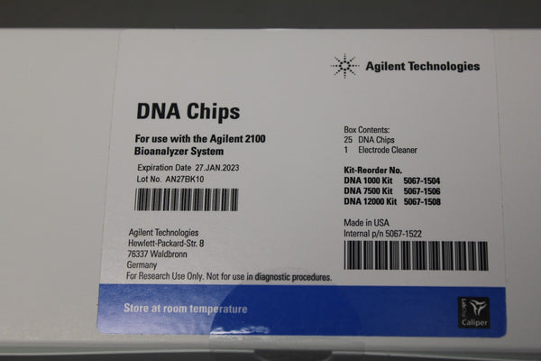NEW BOX OF 25 AGILENT DNA CHIPS FOR 2100 BIOANALYZER 5067-1522