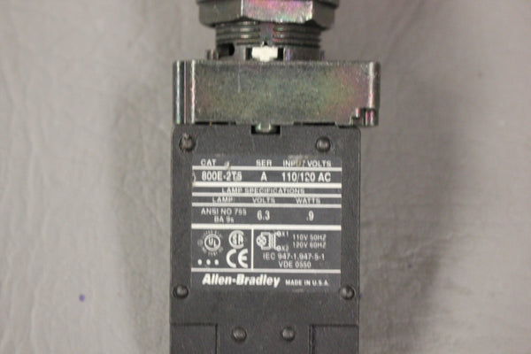 ALLEN BRADLEY RED ILLUMINATED PUSH BUTTON 800E-2T5 SER A