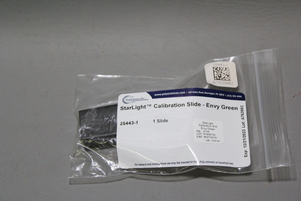 NEW POLYSCIENCES STARLIGHT ENVY GREEN CALIBRATION SLIDE 25443-1 12/21/2023
