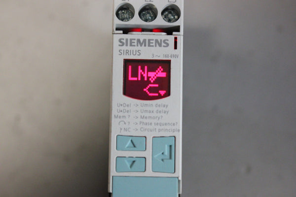 SIEMENS PHASE FAILURE & SEQUENCE MONITORING RELAY 3UG4616-1CR20