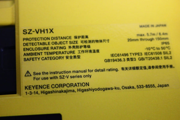 KEYENCE SAFETY LASER SCANNER SZ-VH1X