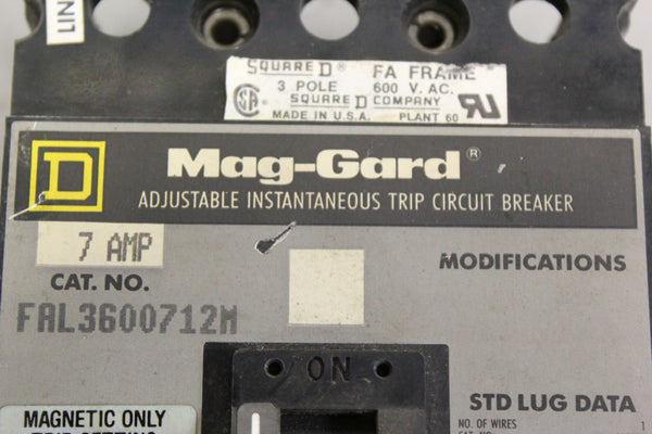 SQUARE D 7A MAGGARD CIRCUIT BREAKER  FAL3600712M