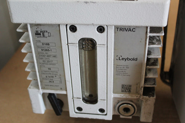 LEYBOLD TRIVAC ROTARY VANE VACUUM PUMP D16B 91265-1 AR 16-25 72260117