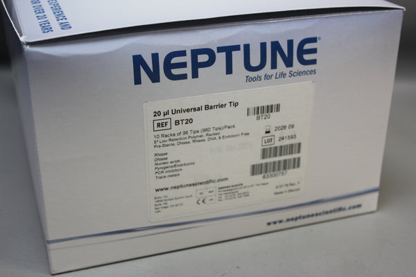 NEW 960 NEPTUNE 20 UL UNIVERSAL BARRIER TIP LOW RETENTION STERILE