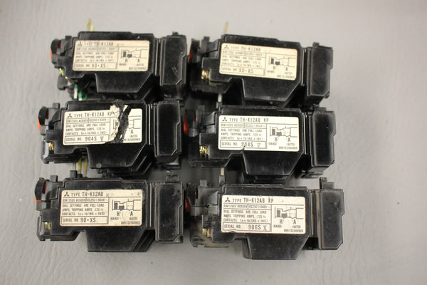 LOT OF 6 MITSUBISHI ELECTRIC THERMAL OVERLOAD RELAY TH-K12AB KP