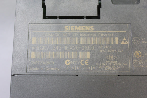 SIEMENS INDUSTRIAL ETHERNET PLC MODULE P/N: 6GK7 343-1EX20-0XE0