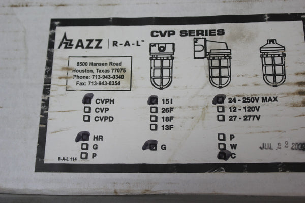 NEW RIG A LITE HAZARDOUS LOCATION LUMINAIRE CVPH15I24HRGC