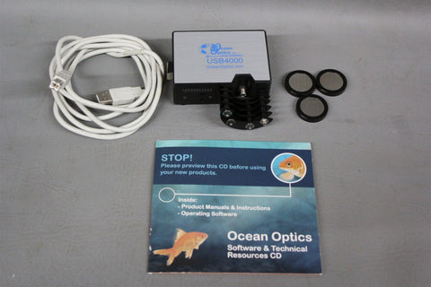 OCEAN OPTICS FIBER OPTIC SPECTROMETER WITH EXTRAS USB4000