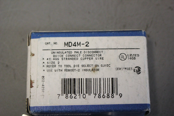 NEW THOMAS & BETTS MD4M-2 UNINSULATED MALE DISCONNECT LOT OF 6