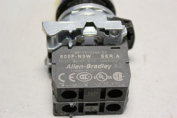 Allen-Bradley ILLUMINATED YELLOW 2-POSITION SWITCH 800F-X01V, 800F-N3W