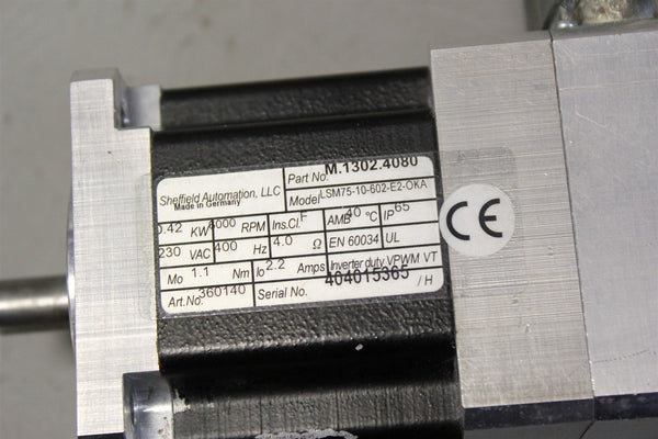 SHEFFIELD AUTOMATION/GIDDINGS & LEWIS SERVO MOTOR M.1302.4080
