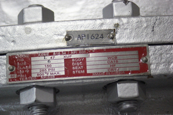 NEW CRANE 6" CAST STEEL GATE VALVE L47XUF