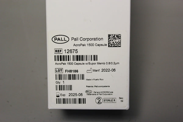 NEW PALL ACROPAK 1500 FILTER CAPSULE 12675