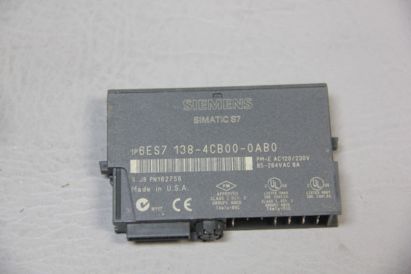 LOT OF 3 SIEMENS S7 ELECTRONIC POWER MODULES 6ES7 138-4CB00-0AB0