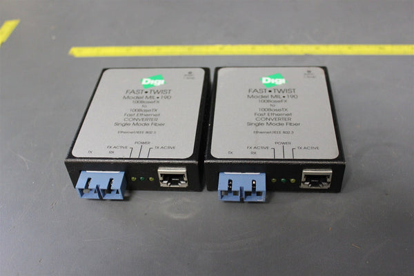 2 DIGI FAST TWIST FAST ETHERNET CONVERTER MIL 190(S12-1-119D)