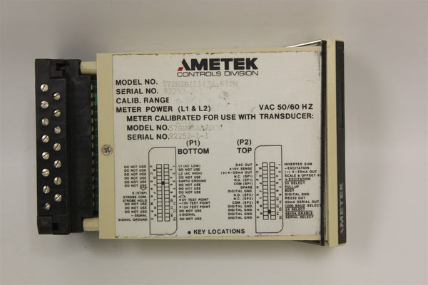 AMETEK CONTROLS DIGITAL PANEL METER 572B 572B2B