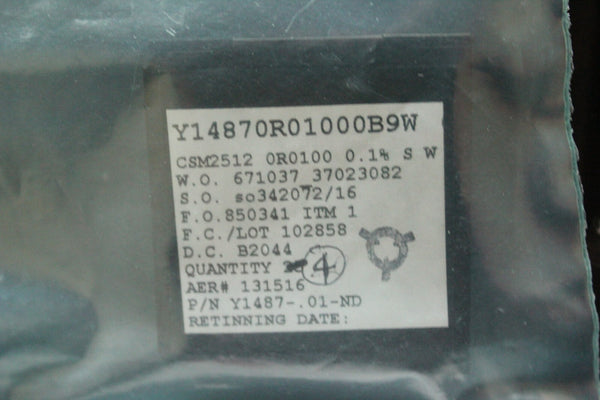 4 NEW IC CIRCUITS METAL FOIL .01 OHM 1% RESISTORS Y14870R01000B9W VISHAY