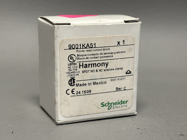 SCHNEIDER ELECTRIC 9001 KA-51 POWER REED CONTACT BLOCK HARMONY