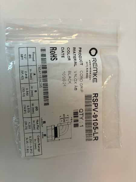 NEW Remke RSPV-9105-LR Cable Gland Connector Black