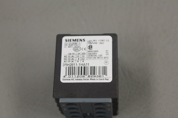 SIEMENS AUXILIARY CONTACT BLOCK 3RH2911-1HA11
