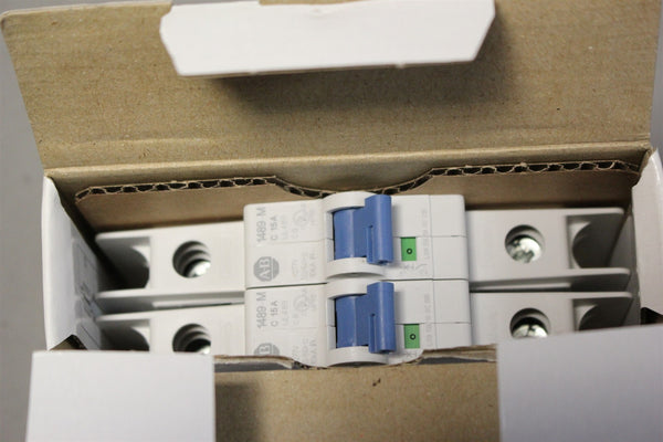 2 NEW ALLEN BRADLEY 15A CIRCUIT BREAKER br 1489-M1C150 D