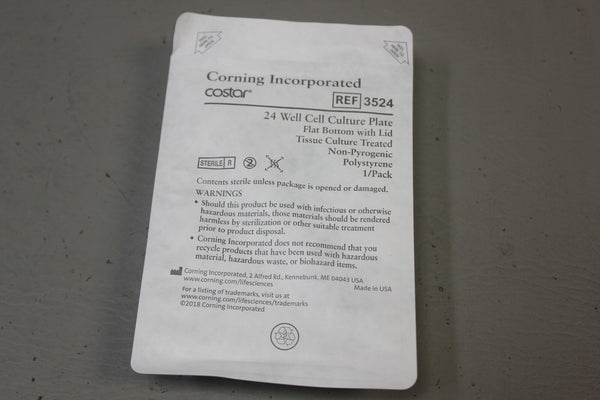 50 CORNING 3524 COSTAR 24 CELL CULTURE WELL PLATE W/LID NON PYROGENIC STERILE