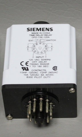 SIEMENS TIME DELAY RELAY OFD-1180-120A