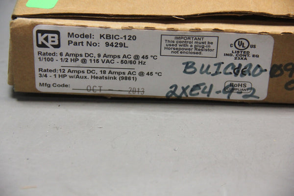 NEW KB DC MOTOR SPEED CONTROL KBIC-120 (9429L)