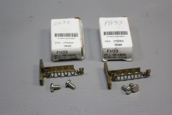 2 NEW CUTLER HAMMER THERMAL UNIT OVERLOAD HEATER HEAT COIL FH33