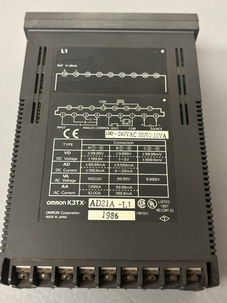 Omron K3TX-AD21A-L1 Digital Panel Meter