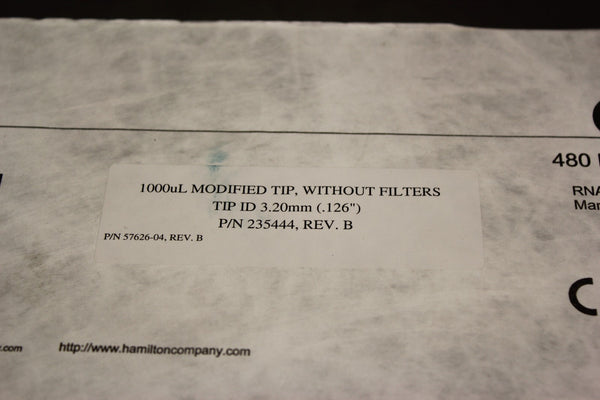 NEW 480 HAMILTON CO-RE TIPS HIGH VOLUME 1000 ɥL WITHOUT FILTERS 235904