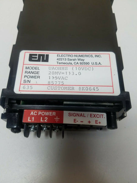 Eletro-Numerics Digital Panel Meter UAOHHS Used, missing face plate