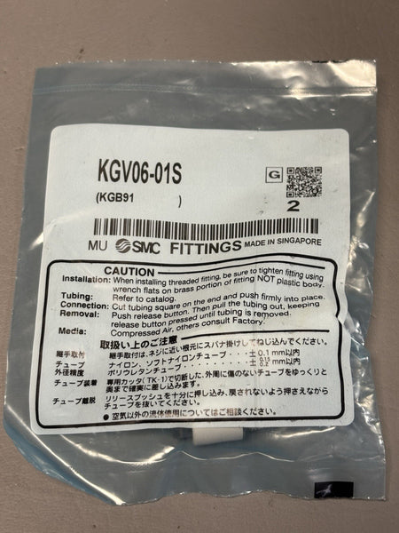 2- SMC KGV06-01S Uni Male Elbow Tube Fitting Connector 6mm