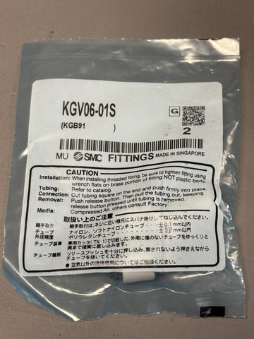 2- SMC KGV06-01S Uni Male Elbow Tube Fitting Connector 6mm