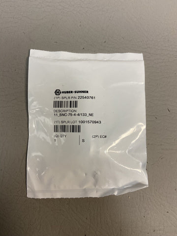 NEW HUBER+SUHNER 11_BNC-75-4-4/133_NE COAXIAL CABLE PLUG CONNECTOR