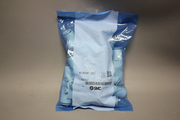 NEW LOT OF 10 SMC FITTINGS AS3002F-12