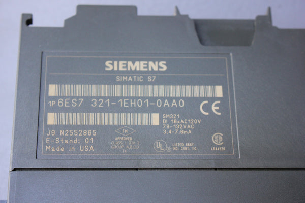 SIEMENS 6ES7 321-1EH01-0AA0 INPUT MODULE TERMINAL BLOCK