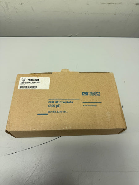 500 Pack Of New Agilent Micro Vials 0.3mL 6x32mm 5180-0841