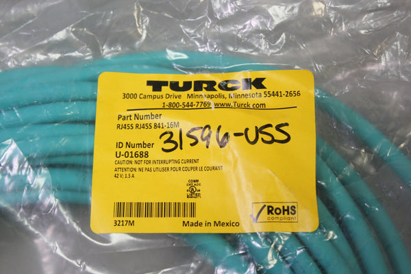 NEW TURCK ETHERNET CABLE ASSEMBLY U-01688 RJ45S RJ45S 841-16M