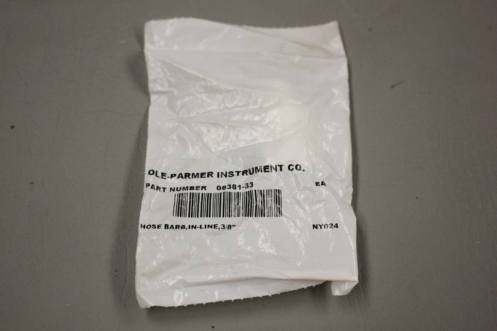 NEW COLE PARMER 06361-53 HOSE BARB IN LINE 3/8"