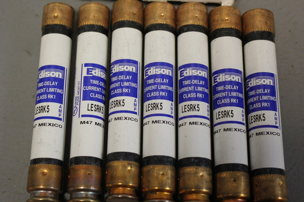 UNUSED EDISON LESRK5  TIME DELAY FUSES LOT  OF 7