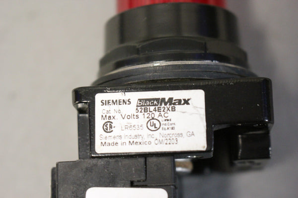 UNUSED SIEMENS BLACK MAX  PILOT LIGHT MODULE 52BL4E2XB